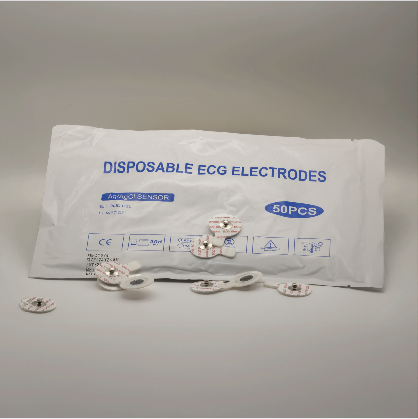 Adhesive Ag/AgCl Electrodes - 24mm Round (50 Pack)